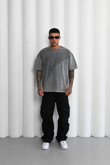 Mechanic Patchwork T-shirt in Light Grey