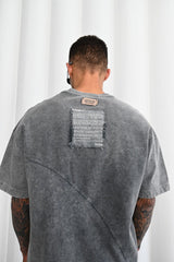 Mechanic Patchwork T-shirt in Light Grey