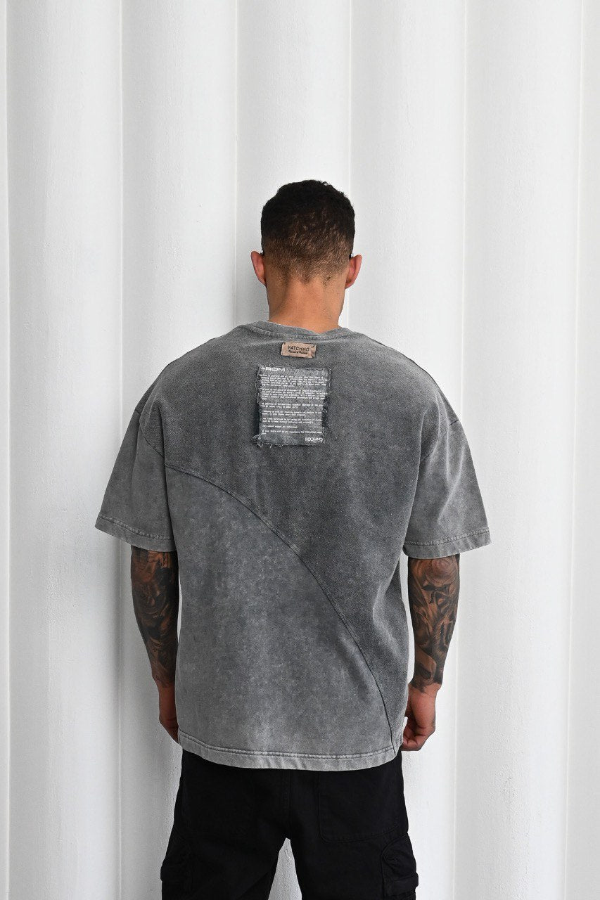 Mechanic Patchwork T-shirt in Light Grey