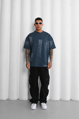 Mechanic Brush Strokes T-shirt in Teal