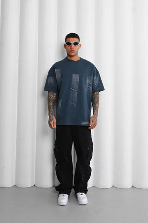 Mechanic Brush Strokes T-shirt in Teal