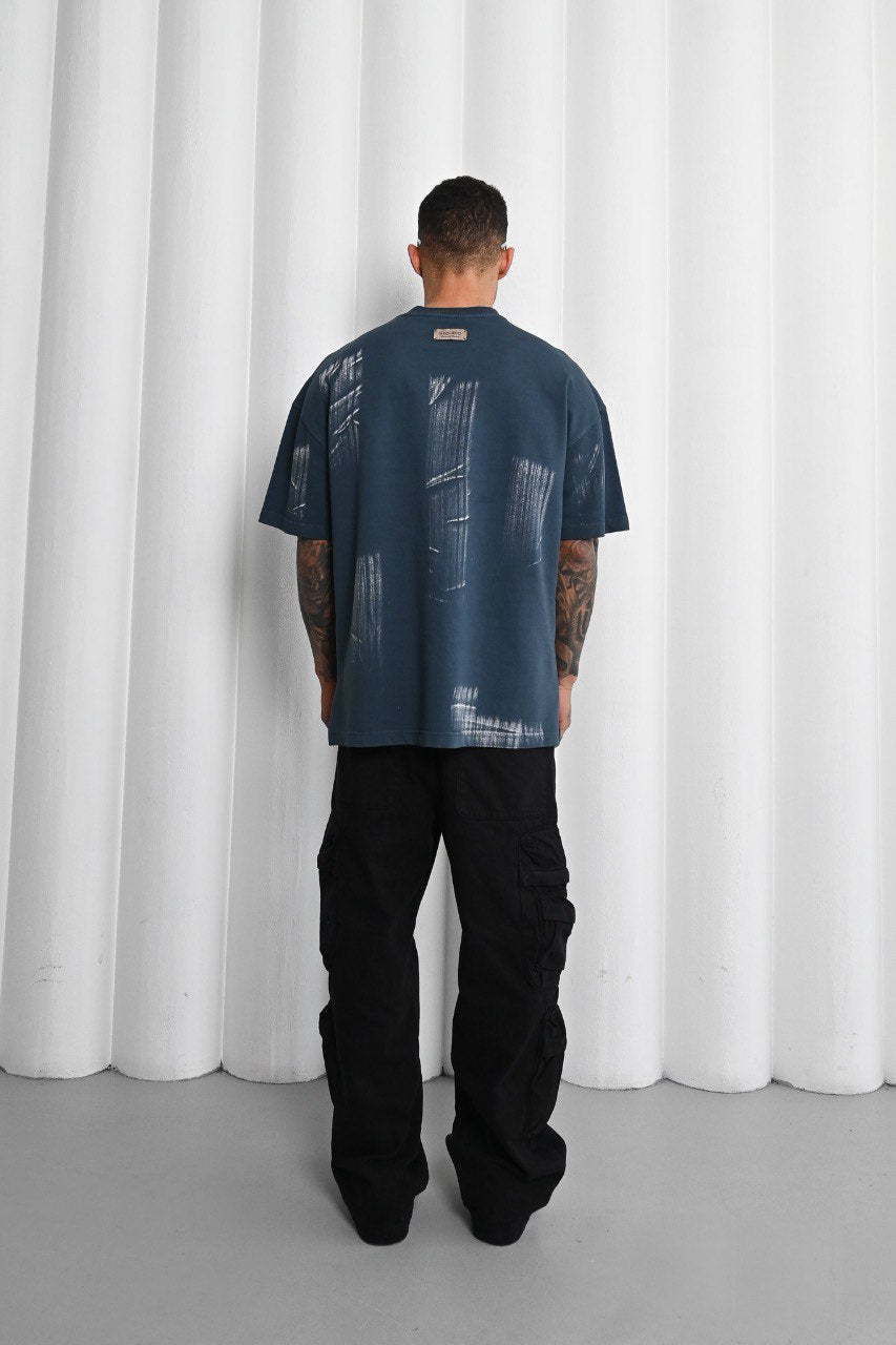 Mechanic Brush Strokes T-shirt in Teal