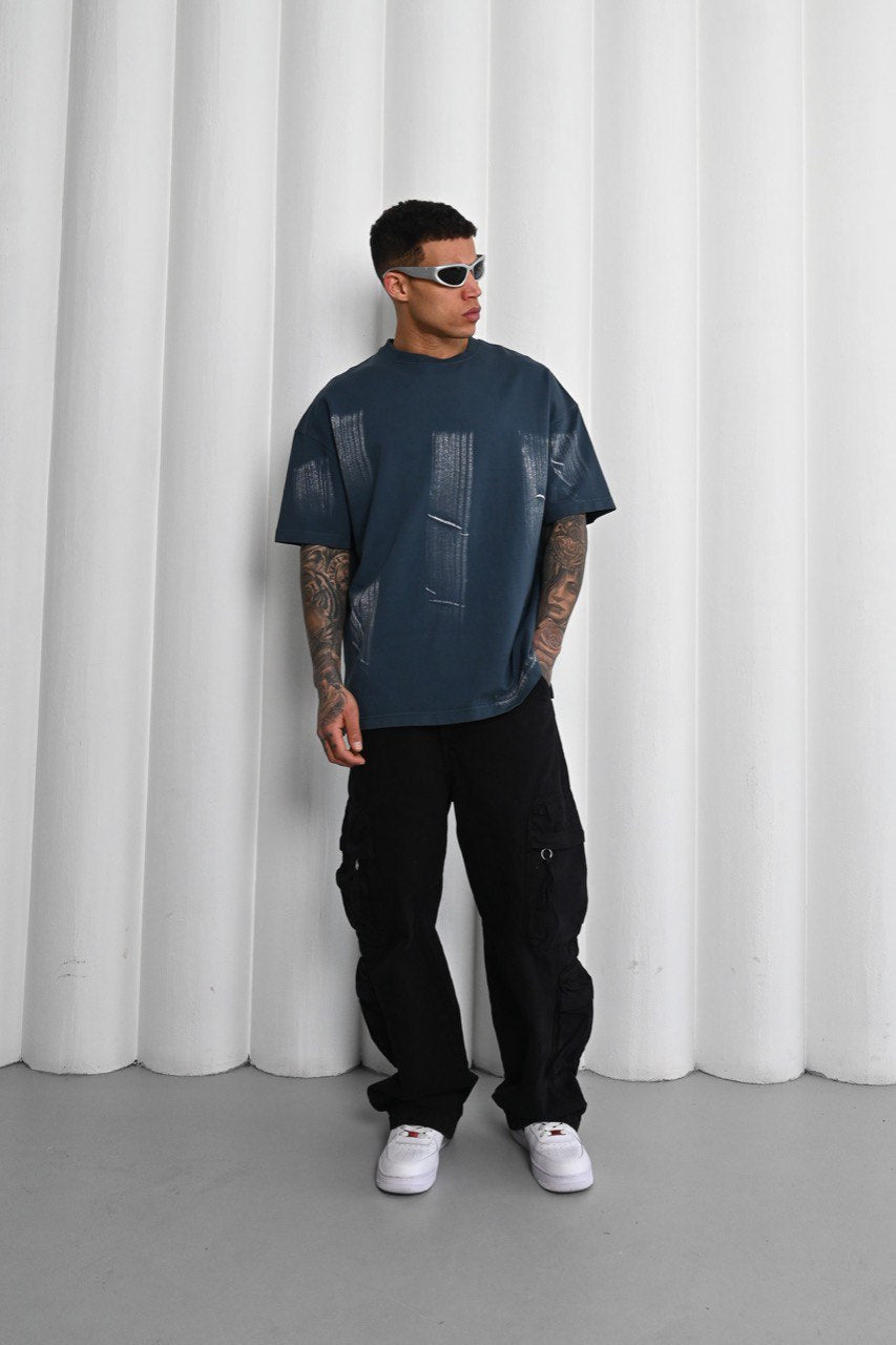 Mechanic Brush Strokes T-shirt in Teal