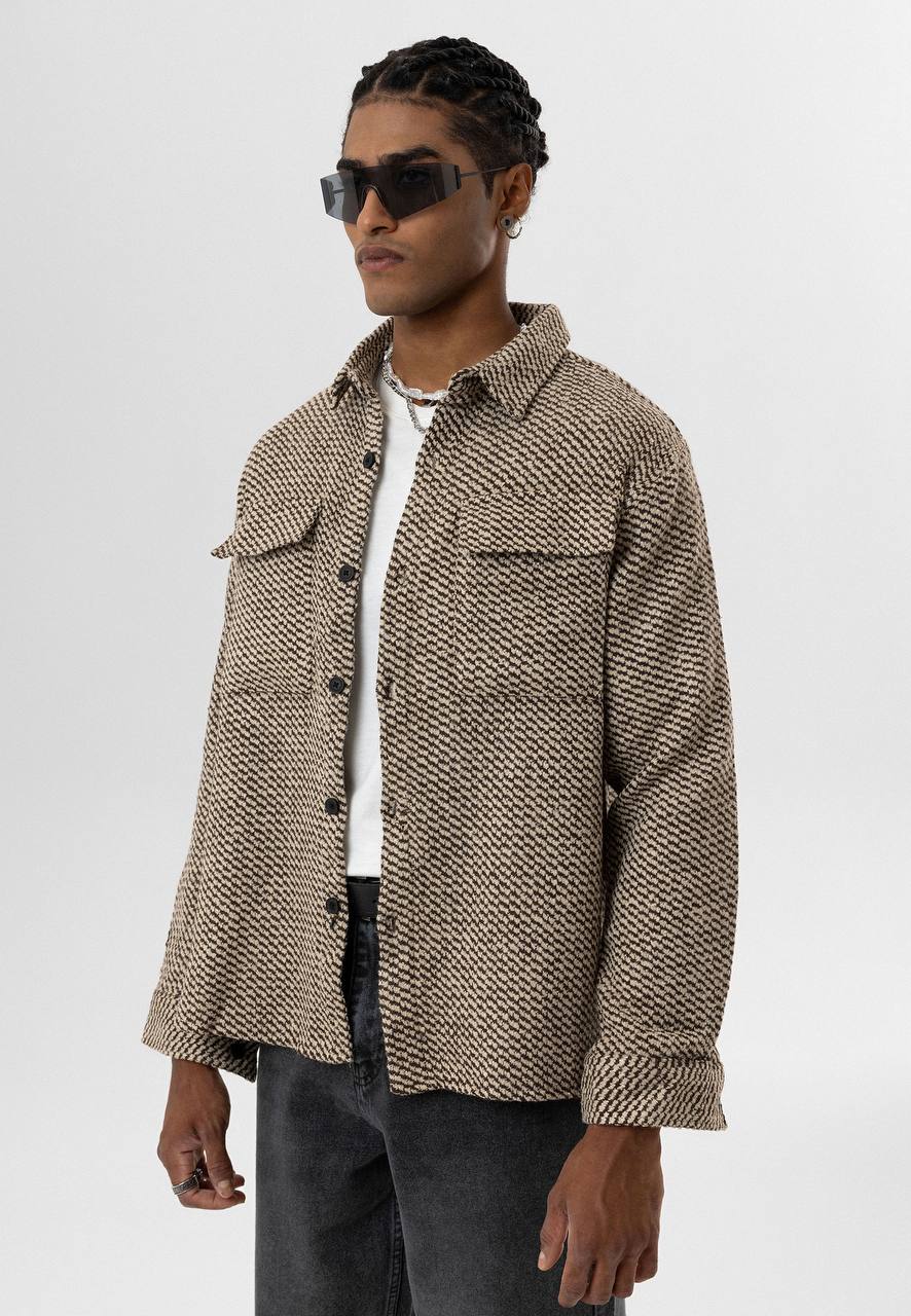 Essence of Life Oversized Overshirt in dark brown