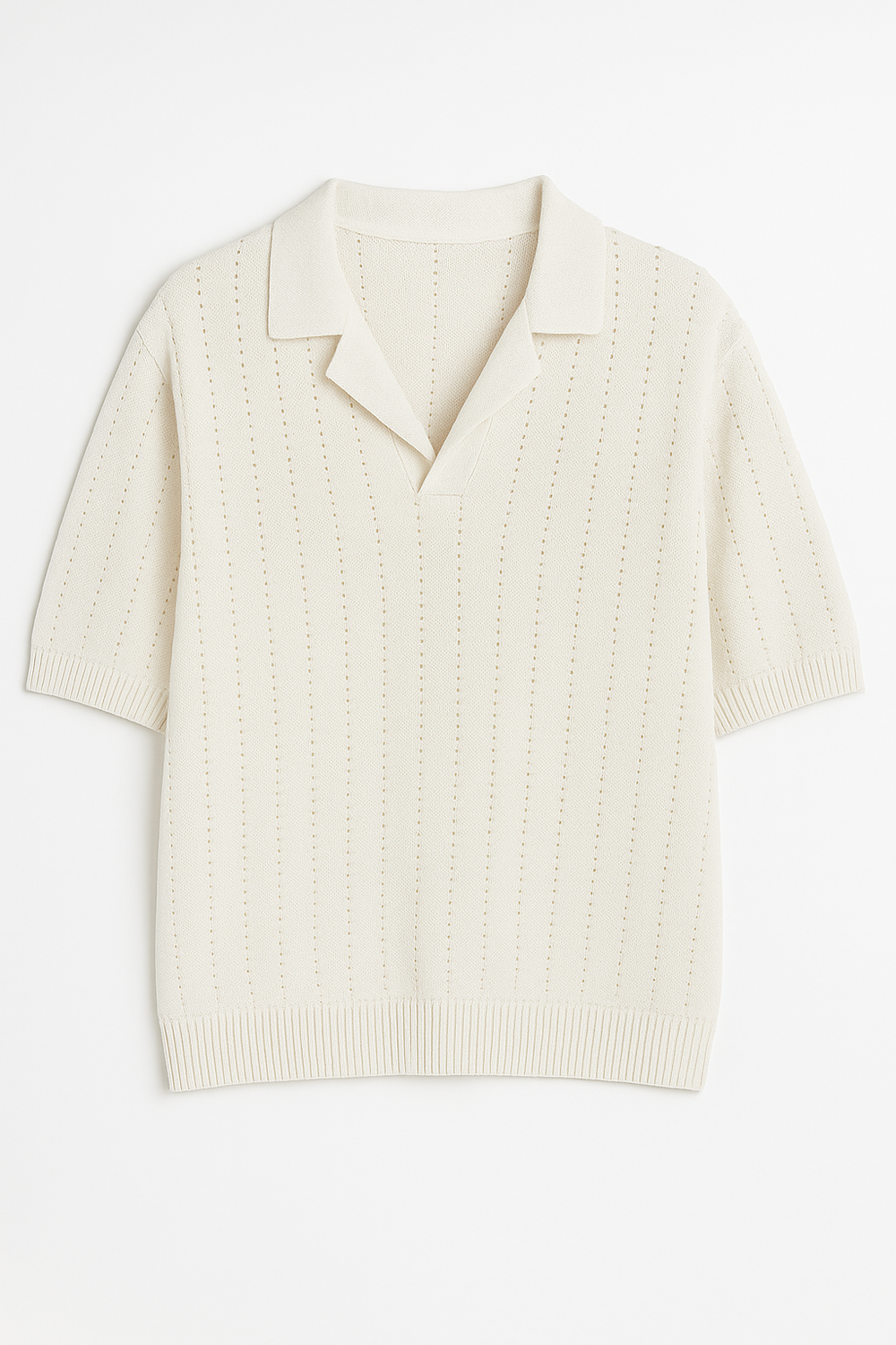 GIESTO knitted polo shirt in off white