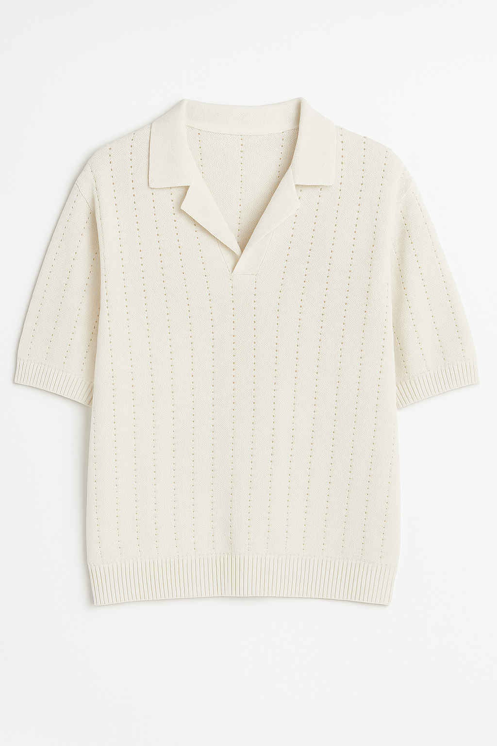 GIESTO knitted polo shirt in off white