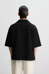 Garm Island Summer Polo Shirt in Black