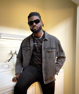 Difransel Denim Jacket in washed black