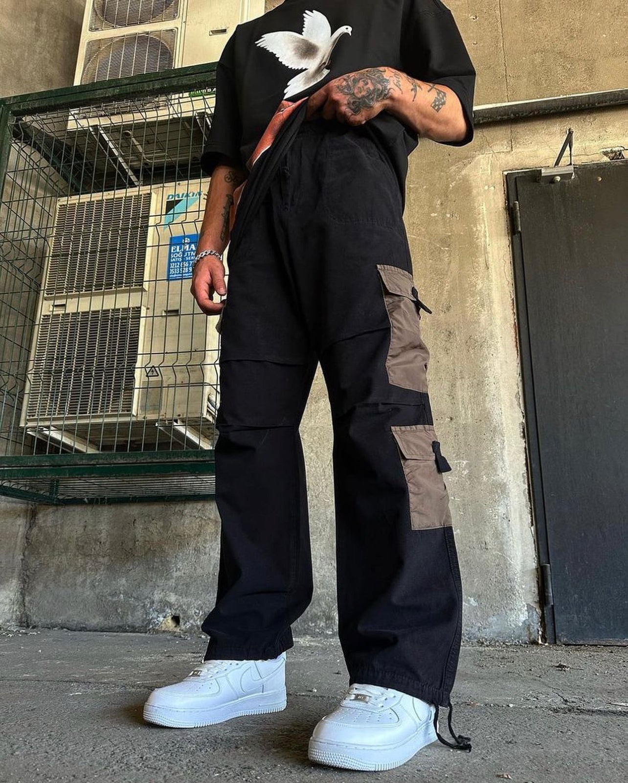 Garm Island x Difransel Multi Pocket cargo pants in black