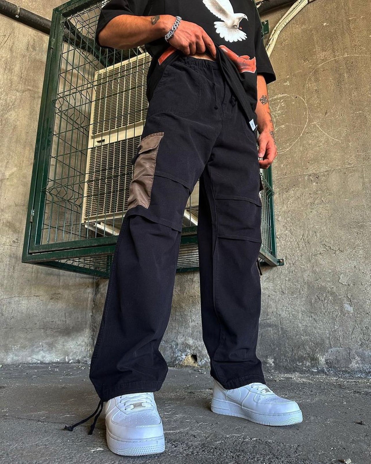 Garm Island x Difransel Multi Pocket cargo pants in black