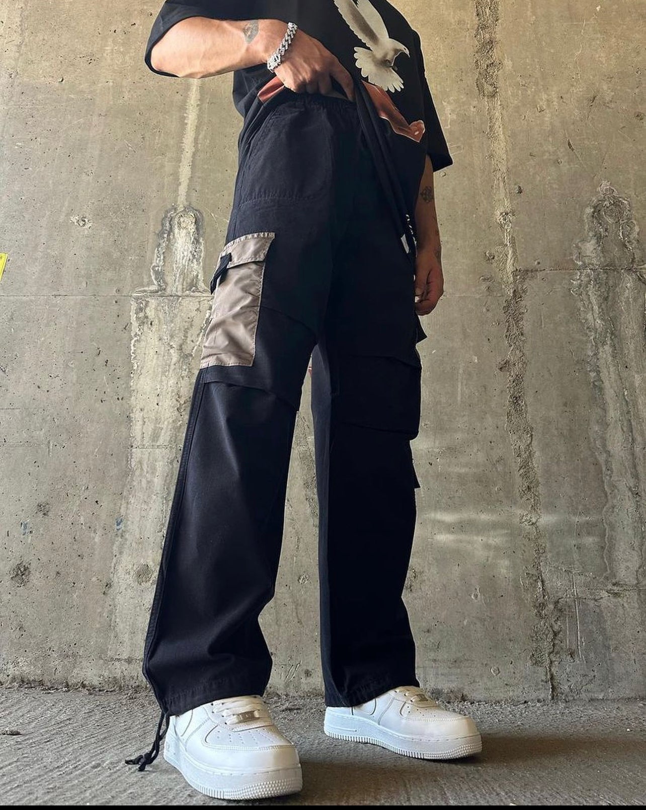 Garm Island x Difransel Multi Pocket cargo pants in black