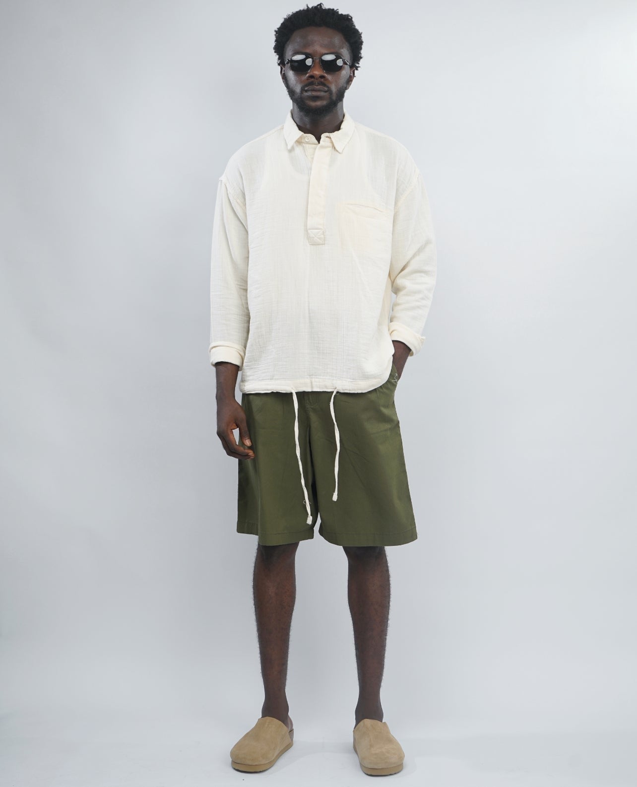 GIESTO x GARM ISLAND linen shirt in off-white