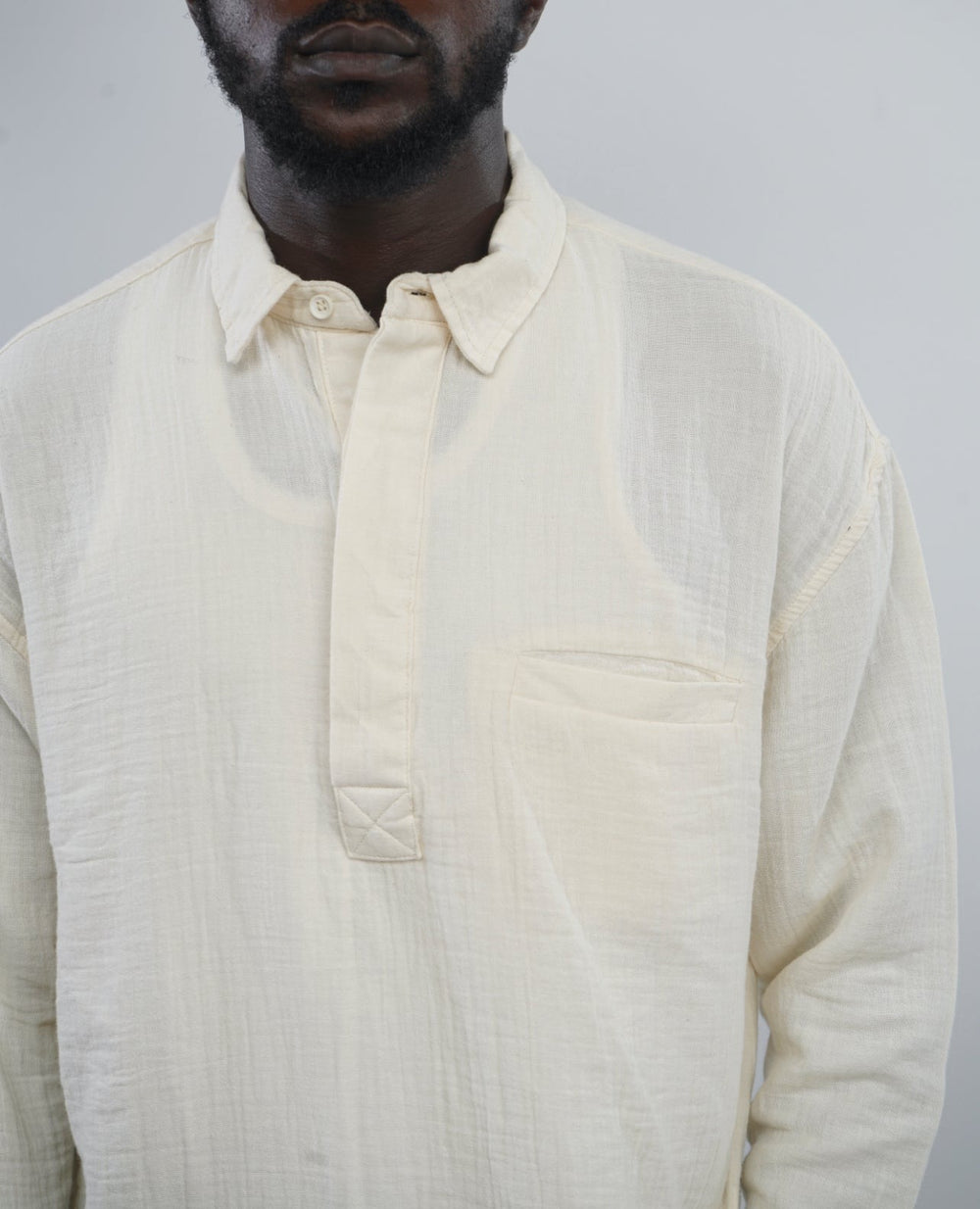 GIESTO linen shirt in off-white
