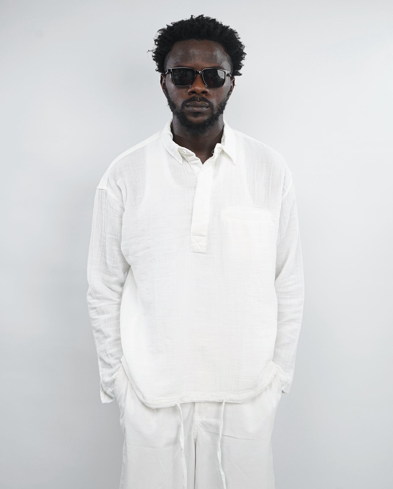 GIESTO x GARM ISLAND linen shirt in white