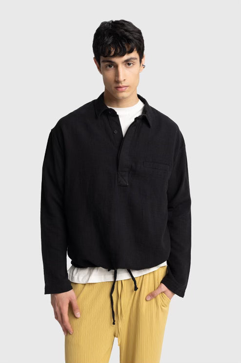 GIESTO x GARM ISLAND linen shirt in black