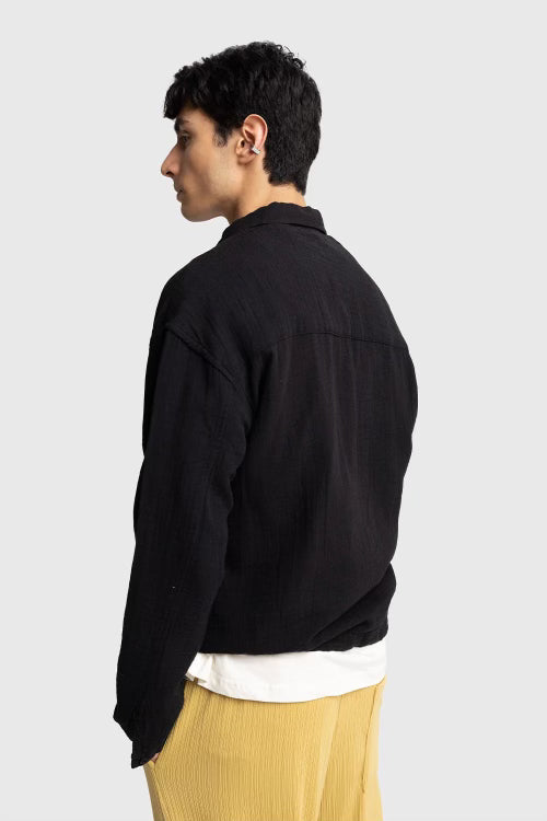 GIESTO x GARM ISLAND linen shirt in black