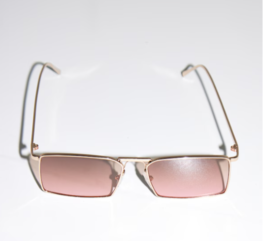 Pink zombie Lens Slim Rectangular Aviator Sun glasses