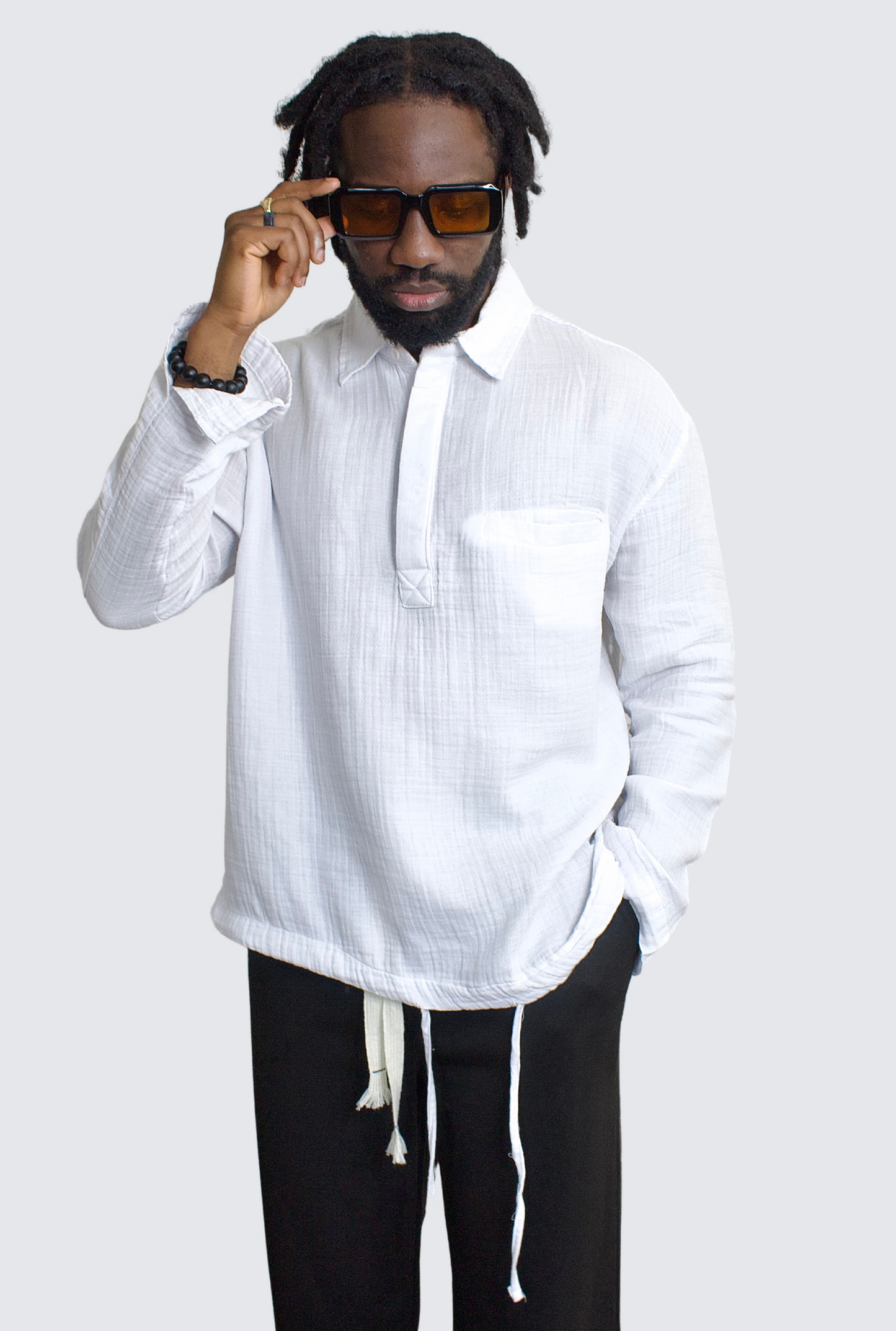 GIESTO x GARM ISLAND linen shirt in white