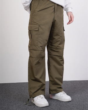 Difransel Parachute Fabric Cargo Pants in Khaki