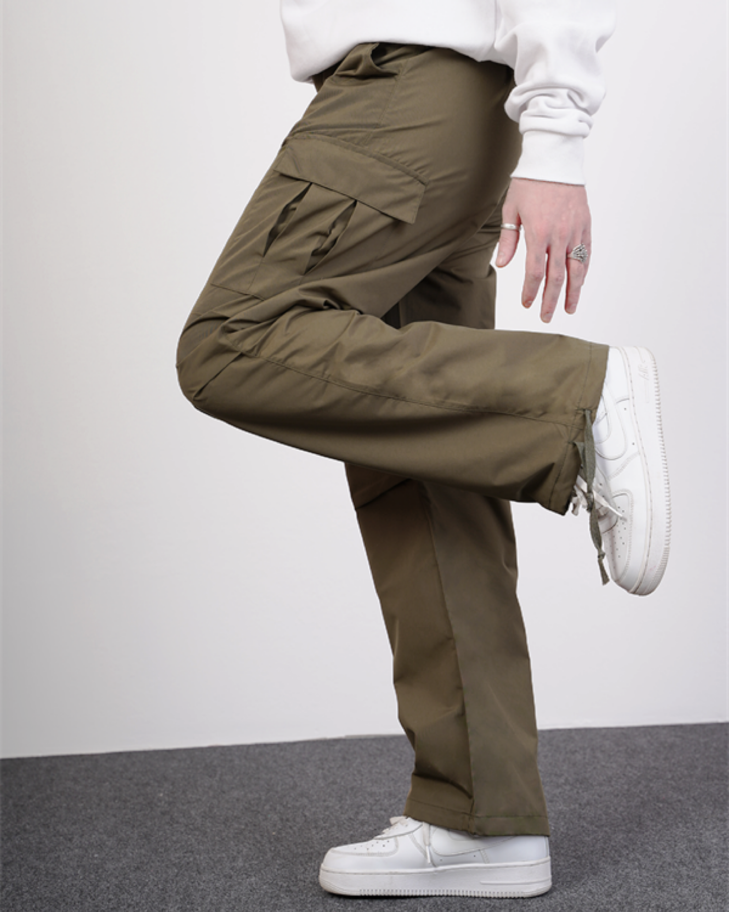 Garm Island x Difransel Parachute Fabric Cargo Pants in Khaki